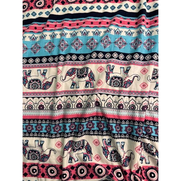 Boho Elephant Print Sleeveless Dress Bobbie Brooks XL Multicolor Cotton Blend - Picture 2 of 5